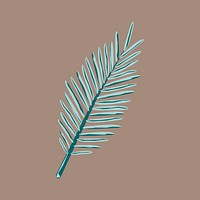Green needle leaf element on a brown background  vector