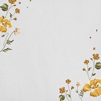 Yellow flower on a gray background with copy space vector 
