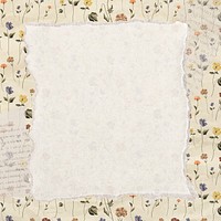 Torn paper on a floral background vector