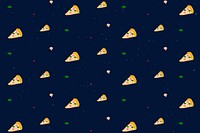 Vector seamless pizza pattern background