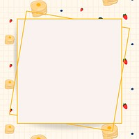 Vector paper frame on food pattern background