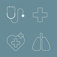 Medical and healthcare covid 19 icon vector collection vector