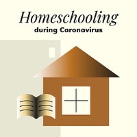 Homeschooling during coronavirus template vector