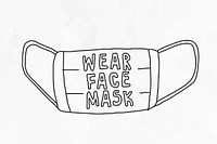 Wear face mask vector in the new normal doodle illustration