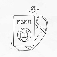 New normal travel essentials vector doodle illustration