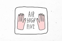 Air high five vector social distancing doodle sticker