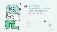 COVID-19 financial crisis template vector new normal presentation doodle illustration