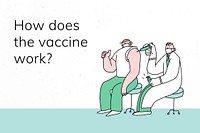 Covid 19 editable template vector vaccine development social banner doodle illustration