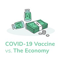 Big pharma and covid 19 vaccine doodle illustration