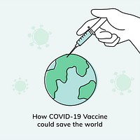 Covid 19 editable template vector vaccine study social media post doodle illustration