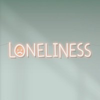 Loneliness during self isolation neon sign vector 