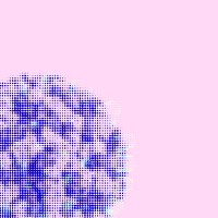 Blue halftone coronavirus on pink background vector