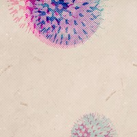 Halftone coronavirus cells on a beige background