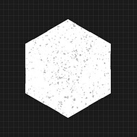 White geometric hexagon shape on a black background vector 
