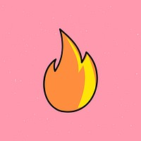 Flaming fire illustrated on a pink background vector