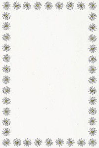 Cute white daisy patterned frame on an off white background vector