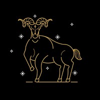 Gold Aries astrological sign on a black background vector