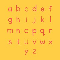 Red alphabet on an orange background set vector