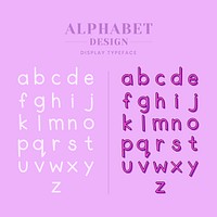 Display typeface alphabet set vector