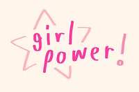 Girl power! doodle typography on a beige background vector