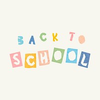 Paper cutout font BACK TO SCHOOL vector typography 