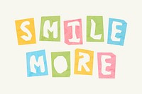 SMILE MORE message paper cut vector typography font