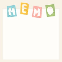 MEMO word paper cut font vector typography