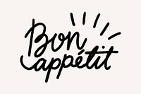 Hand drawn Bon appetit typography stylized template