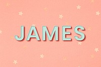 James male name typography vector