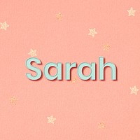 Sarah lettering word art typography vector