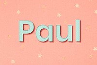 Paul male name typography vector