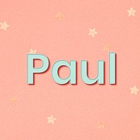 Paul pastel name typography vector