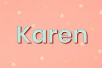 Karen female name typography vector