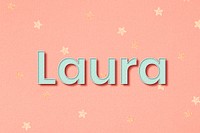 Laura female name typography vector