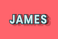 James male name halftone vector word typography