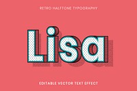 Lisa name halftone editable vector text effect typography