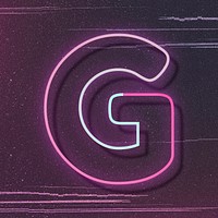 Capital letter G vector neon font typography