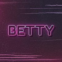 Betty neon name font typography word art vector