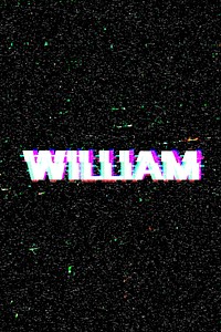 William name typography glitch effect