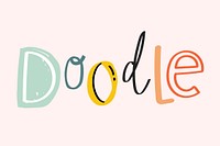 Doodle word font typography vector