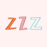 Letter Z doodle font typography set vector