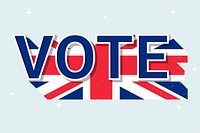 Vote word United Kingdom flag vector election