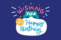 Happy birthday wish message calligraphy vector