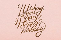 Fancy birthday wish script font vector