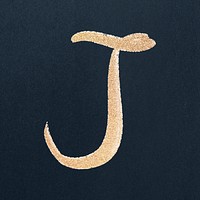 Letter J cursive typography vector font