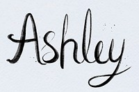 Hand drawn vector Ashley font typography