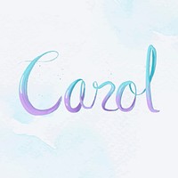 Hand drawn vector Carol two tone font typography