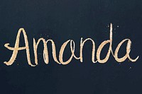 Gold glitter Amanda name vector font typography