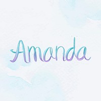 Amanda two tone vector name typography