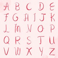 Vector capital alphabet set cursive calligraphy font